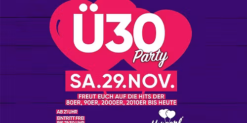 Herzerl's \u00dc30 Party | Sa. 29.11. | Herzerl