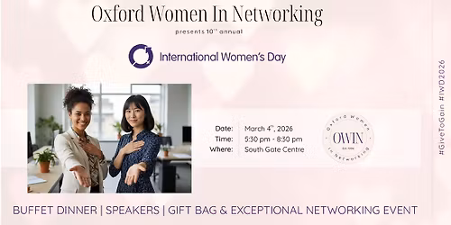 OWIN's 10th Annual IWD 2026 #GiveToGain Event