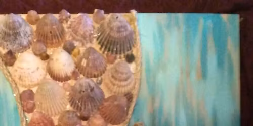 Mermaid Tail Seashell Canvas Painting Craft Class Workshop