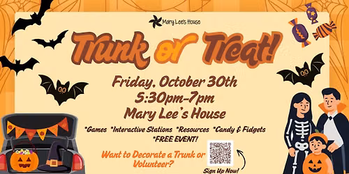 Trunk or Treat 2026 at Mary Lee's House! 
