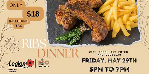 Ribs Dinner in the Clubroom