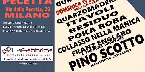 Festival della Musica Indipendente - 12 & 13 settembre Casa di Quartiere Pecetta @OdV La Fabbrica