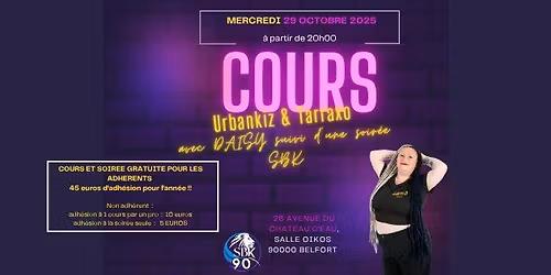Cours Daisy KIZOMBA\/Urban Kizz\/Tarrax0+ party SBK