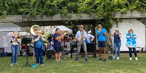 Fly By Brass Band and Undertow Brass Band at Cambridge Porchfest