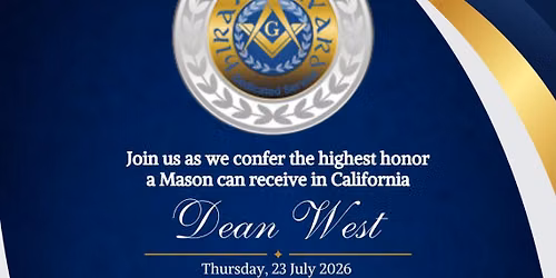 Hiram Award: Wor. Dean West, PM