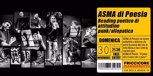 ASMA di Poesia_Reading poetico di attitudine punk\/allopatica@Friccicore\n