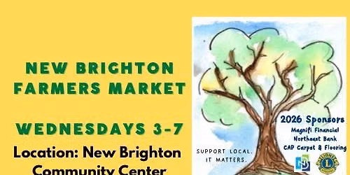 *New Brighton Farmers Market ~ Wednesdays June 3 to October 14