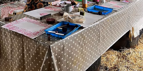 Botanical Block Printing  Workshop - print and make a 30cm drum lampshade