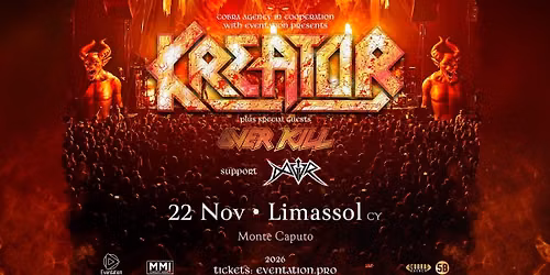 KREATOR + OVERKILL - 22.11 - Limassol, Monte Caputo