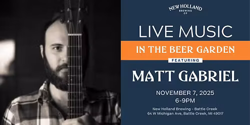 Live Music with Matt Gabriel at the Battle Creek Brewpub!