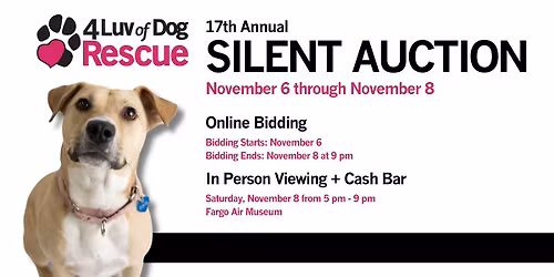 17th Annual 4 Luv of Dog Rescue Silent Auction & Social