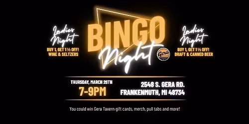 Bingo Night at Gera Tavern! 