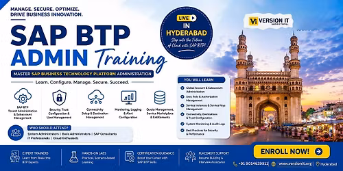 SAP BTP ADMIN Training in Hyderabad at Version IT | Free Demo Session
