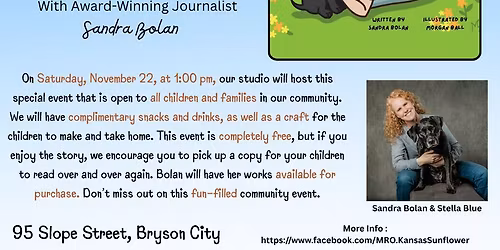 FREE Story Reading Time & Kids Craft - "How Stella Blue Finds Her Forever Home" by Sandy Bolan