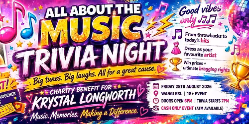 \u2018All about the music\u2019 Trivia benefit night for Krystal Longworth