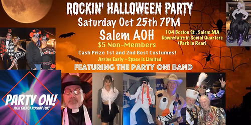 Party On! Rockin\u2019 Halloween Party - AOH Salem, MA
