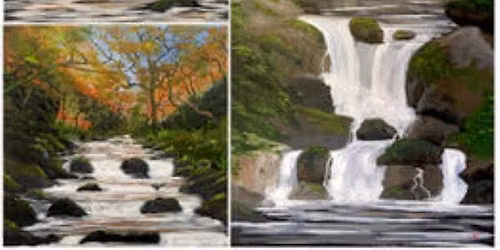 Forest streams in acrylics workshop