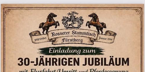 Rossererfest F\u00fcrstberg  30 j\u00e4hriges Jubil\u00e4um 