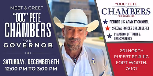 "Doc" Pete Chambers for Governor Meet & Greet Event