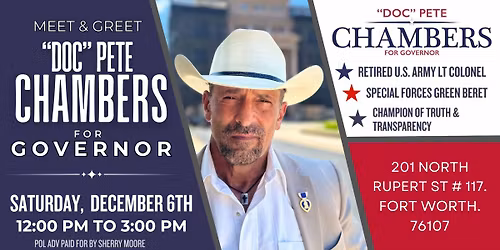 "Doc" Pete Chambers for Governor Meet & Greet Event