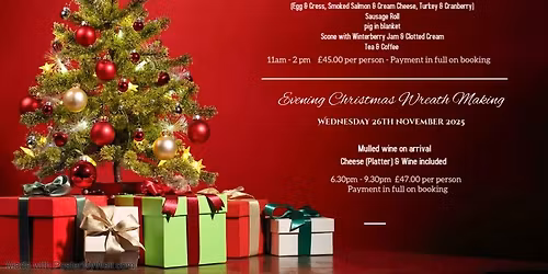 Christmas Wreath making with mini afternoon tea