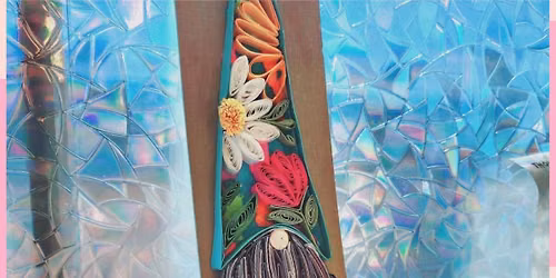 Quilled Floral Gnome with See Lang Design