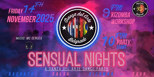 \ud83d\udd7aSensual Nights - A Danza del Arte Dance Party \ud83d\udccc Resavska 16 \ud83d\udcc5 Friday November 14, 2025 \ud83d\udd58 9PM \ud83d\udc83