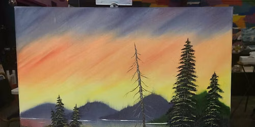 Lakeside Sunset - Bob Ross wet on wet technique\u00ae\ufe0f by Certified Instructor (CRI)