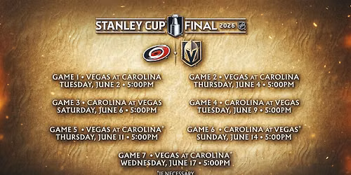 NHL Stanley Cup Finals: Carolina Hurricanes vs. Vegas Golden Knights - Home Game 4 Series Game 7 (If Necessary)