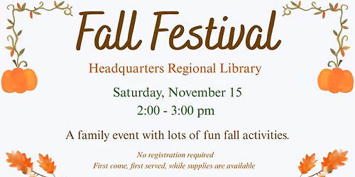 Fall Festival at Headquarters Regional Library