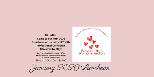 Salvation Army Women's Auxiliary Monthly Luncheon for Members & Guests