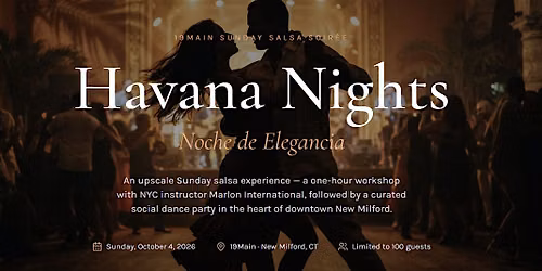 Havana Nights: Noche de Elegancia \u2014 Sunday Salsa Soir\u00e9e & Live Band