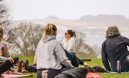 Outdoor yoga at Trelissick with Apricity Yoga
