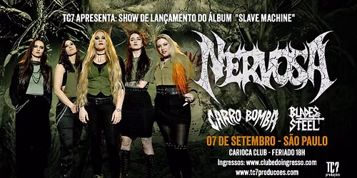 NERVOSA em S\u00e3o Paulo! 07\/09