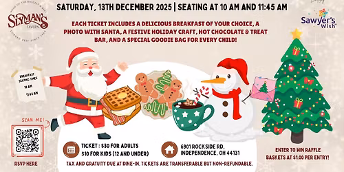 Breakfast with Santa at Slyman's Tavern benefiting Sawyer's Wish