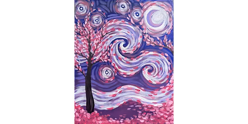 Starry Night Cherry Blossoms - Paint and Sip in Chicago | Classpop!\u2122