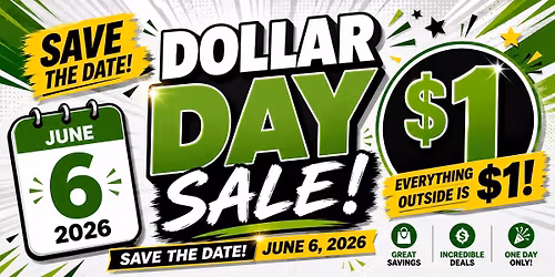 \ud83d\udc9a Dollar Day Sale at Matt's! Everything outside is $1 \u2728