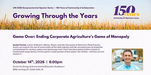 Austin Frerick presents: \u201cGame Over: Ending Corporate Agriculture\u2019s Game of Monopoly\u201d