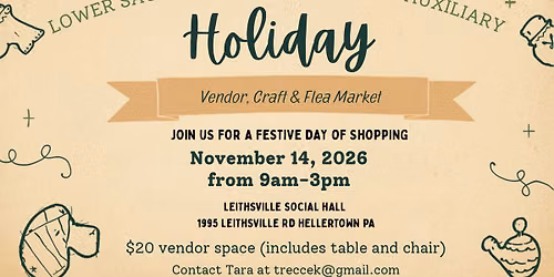 Holiday Vendor, Craft and Flea Market