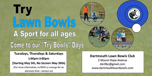 Try Lawn Bowling! Learn to Lawn Bowl Free Lessons at Dartmouth LBC