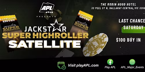 3 JACKSTAR SEATS GTD!!! @ ROBIN HOOD!!!