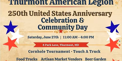 Cornhole at Thurmont American Legion for 250th United States Anniversary