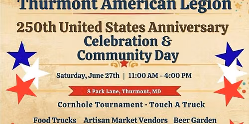 Cornhole at Thurmont American Legion for 250th United States Anniversary