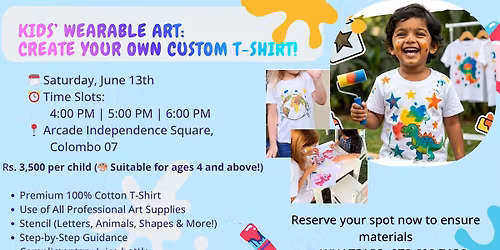 KIDS\u2019 WEARABLE ART: CREATE YOUR OWN CUSTOM T-SHIRT!