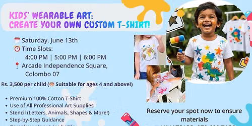 KIDS\u2019 WEARABLE ART: CREATE YOUR OWN CUSTOM T-SHIRT!