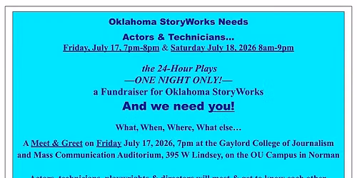 MEET & GREET \/ ACTORS & TECHS \/ 24-HOUR PLAYS