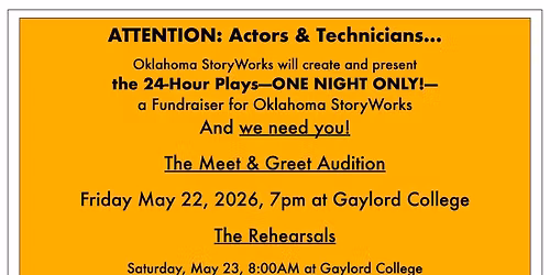 MEET & GREET \/ ACTORS & TECHS \/ 24-HOUR PLAYS