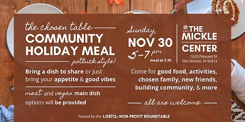 The Chosen Table: Community Holiday Meal