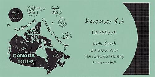 LIVE AT CASSETTE - Dumb Crush, Jim's Electrical Pluming, Emmerson Hall