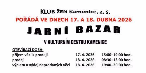 Jarn\u00ed bazar Klubu \u017een Kamenice | KC Kamenice